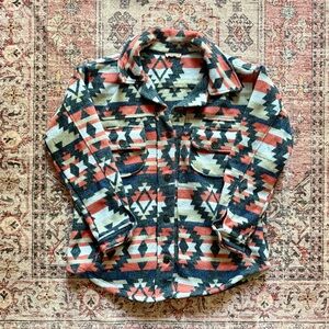 Kori Geometric Patterned Jacket in Red and Black